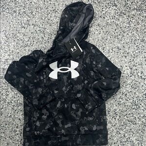 Under Armour Kids Camo Black and Gray Hoodie Small NEW